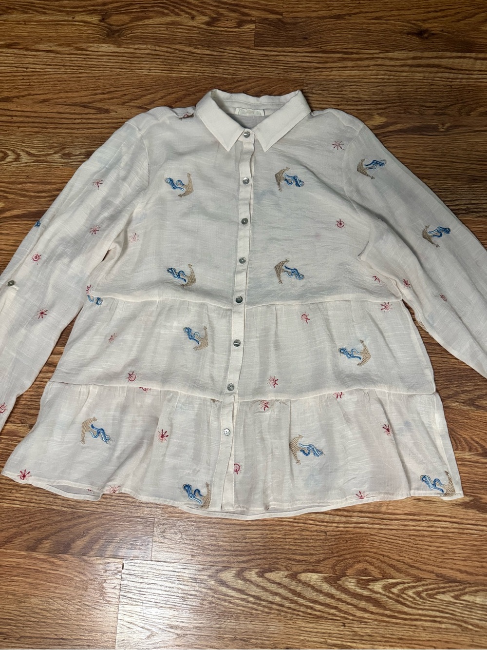 Hope Springs Embroidered Gauze Blouse - Picture 6 of 9